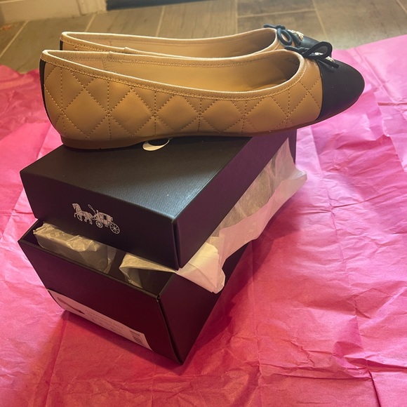 NIB COACH Outlet Allyson quilted leather ballet flats. - Picture 2 of 16
